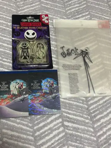 나이트메어 비포 크리스마스 굿즈 세트 메모장 파일 어둠 속에서 빛나는