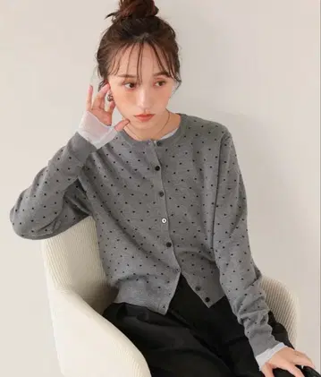 [ titivate ] 도트 자카드 니트 가디건