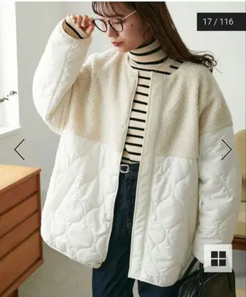 디스코트 보아 절개 퀼팅 코트