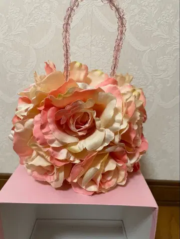 [ 미사용 ] 동글동글 귀여운 꽃다발 디자인 장미 파티 백