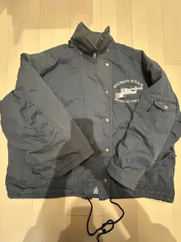 그레이 자수 로고 자켓 L