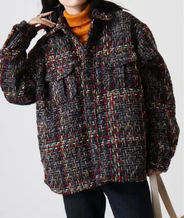 ATELANE 트위드 CPO 자켓