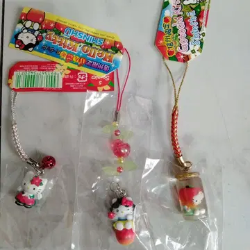 헬로키티 신슈 사과 끈 스트랩 모음 3개 새상품