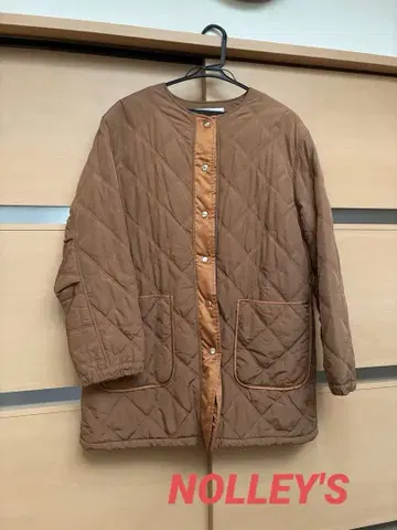 노리즈 퀼팅 코트 카멜 안감 퍼