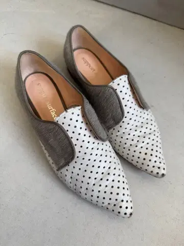 support surface 도트 무늬 스틸레토 로퍼