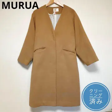 새상품급 MURUA 클리닝 완료 노카라 코트 V넥 베이지 카멜