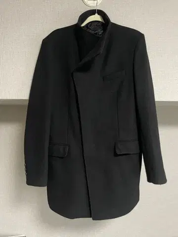 빈티지 아티산 구제 의류 울 하이넥 코트 노카라 자켓