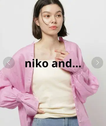 [ 새상품급 ] 니코앤드 린넨 캔디 슬리브 블라우스 핑크 L 사이즈