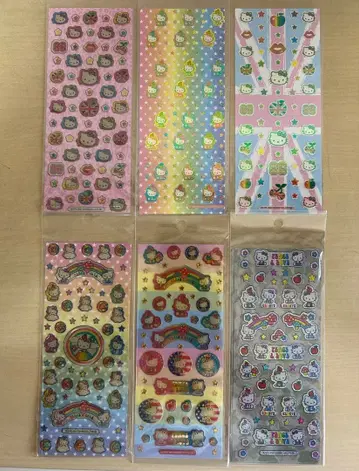 레트로 헬로키티 스티커 씰 6종 새상품 2001년 당시물