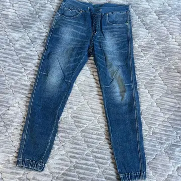 BAYFLOW 다크 블루 데님 조거 팬츠