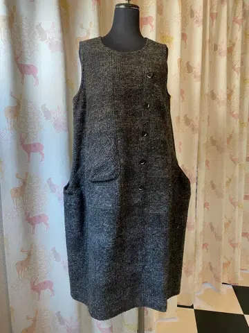 t.b 센소유니코 브라운 계열 트위드 오버롤 스커트 38 사이즈