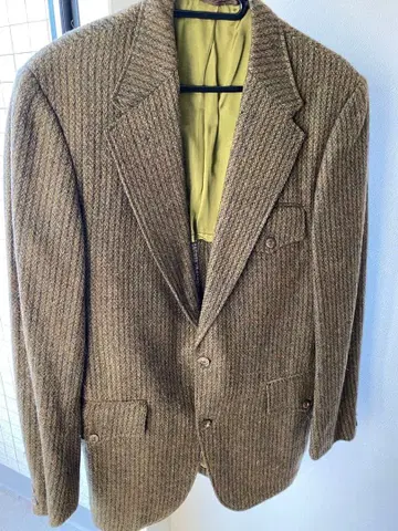 빈티지 그린 계열 트위드 테일러드 자켓