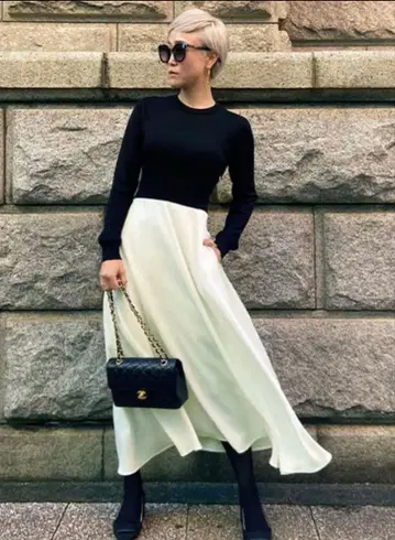 JENNE 제누 도킹 원피스 바이컬러 XS