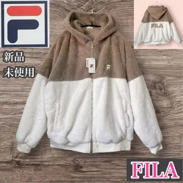 휠라 미사용 새상품 인조 모피 자켓 보아 자켓 로고 후드티