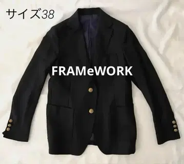 FRAMeWORK 네이비 블레이저 테일러드 자켓 38 울 골드 버튼