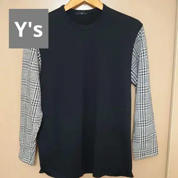 와이즈 긴팔 니트 블랙 x 글렌체크