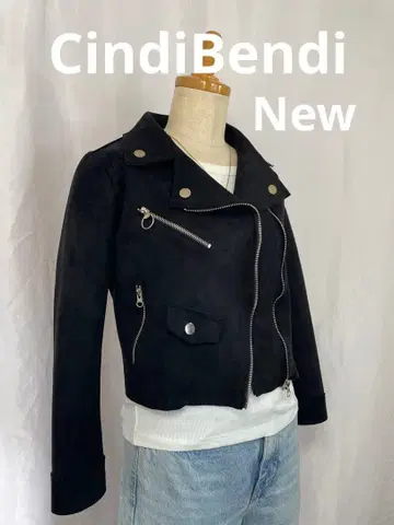 새상품 CindiBendi 블랙 스웨이드 라이더 자켓
