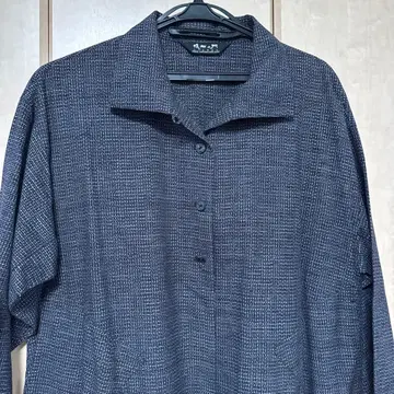 다크 그레이 셔츠 원피스 7부 소매