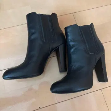 블랙 사이드 고어 부츠 높은 힐