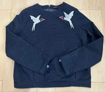 제비 자수 네이비 긴팔 상의