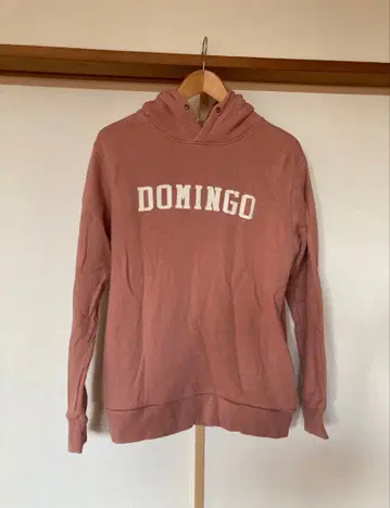 DOMINGO 새상품급 루스이슨 브라 후드 부착 후드티 핑크 S 사이즈