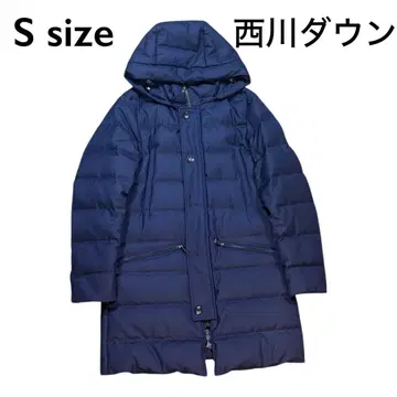 나노 유니버스 니시카와 다운 울 후디드 다운 코트 롱 기장 S