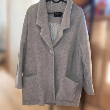 Kastane 그레이 오버 사이즈 체스터 코트