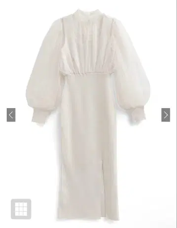 GRL 튤 도킹 슬릿 니트 원피스