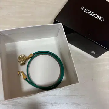 INGEBORG 가죽 블레스 골드 그린