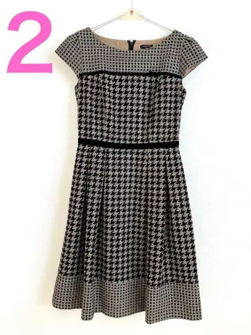 TOCCA 하운드투스 체크 반팔 원피스 사이즈 2