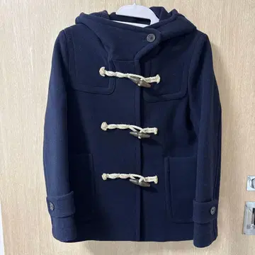 네이비 더플 코트 후드 부착