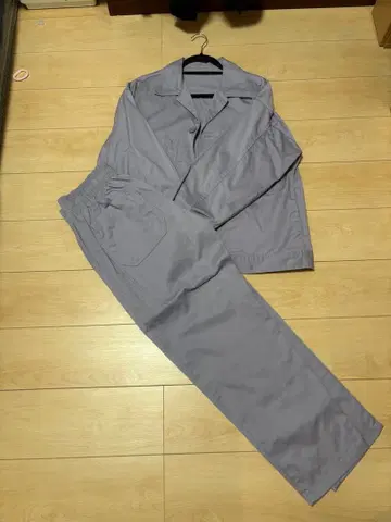 연보라색 캐주얼 셋업 허리밴딩