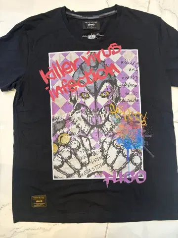 glamb x 죠죠의 기묘한 모험 황금의 바람 퍼플 헤이즈 T셔츠