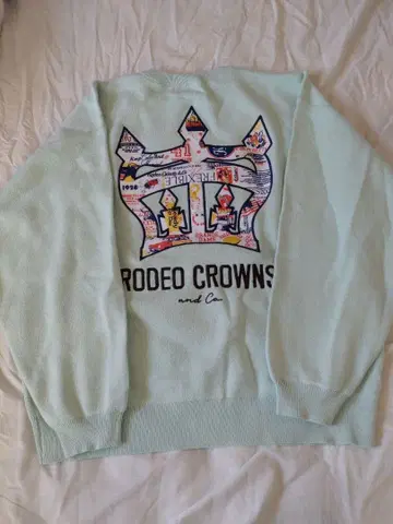 새상품급 RODEO CROWNS 민트 그린 긴팔 니트