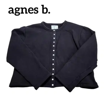 agnesb 에네스베 프레션 가디건 두꺼운 원단 속기모 버튼 블랙