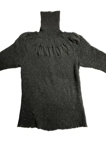 OSA-NOSTRA 블랙 하이넥 반팔 라메 니트 사이즈 40