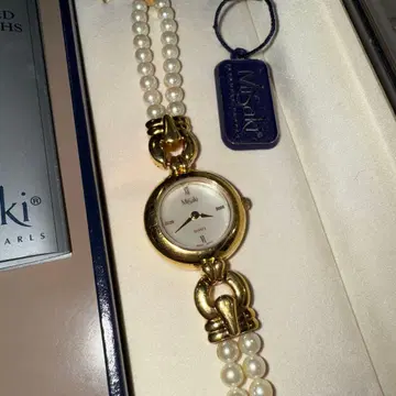 MiSaki 골드 펄 팔찌 워치