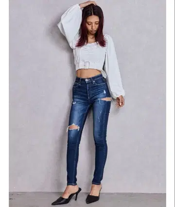 GYDA 스키니 데님 팬츠 인디고 블루