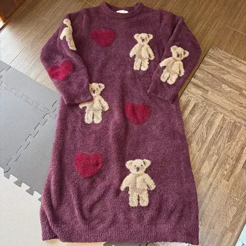 젤라또피케 곰돌이 & 하트 귀여운 복슬복슬 원피스