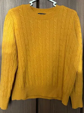 23구 케이블 니트 스웨터 머스타드 40
