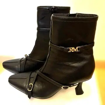 cross belted short boots [ black ] 23cm