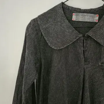 Hallelujah 하렐루야 원피스 린넨 체크 옷깃 프랑스