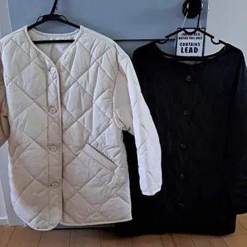 퀼팅 자켓 2종 세트 아이보리 블랙