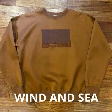 WIND AND SEA 브라운 로고 패치 맨투맨 트레이닝복 M 사이즈