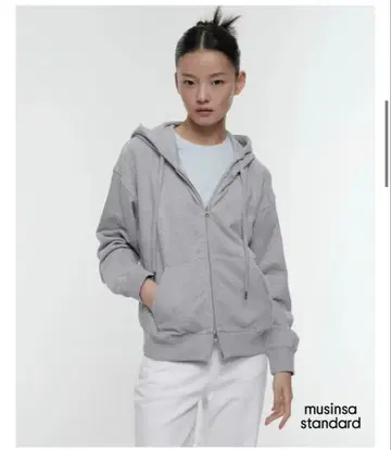 MUSINSA STANDARD 더블 지퍼 후드티 / 그레이