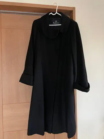 Aquascutum 아쿠아 스큐텀 롱 코트 블랙 L 모 캐시미어