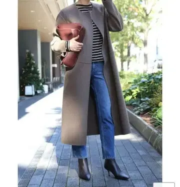 빅토리안 리버 롱 노카라 코트