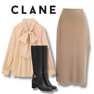 CLANE*클라네*슬릿 니트 스커트