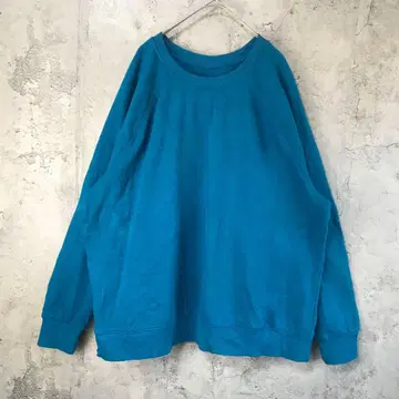 B817 구제 의류 트레이닝복 맨투맨 래글런 파랑 무지 90s Y2K