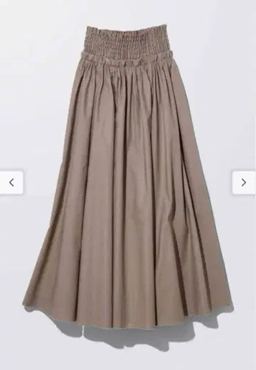 MEDE19F 코튼 개더 롱 스커트 베이지